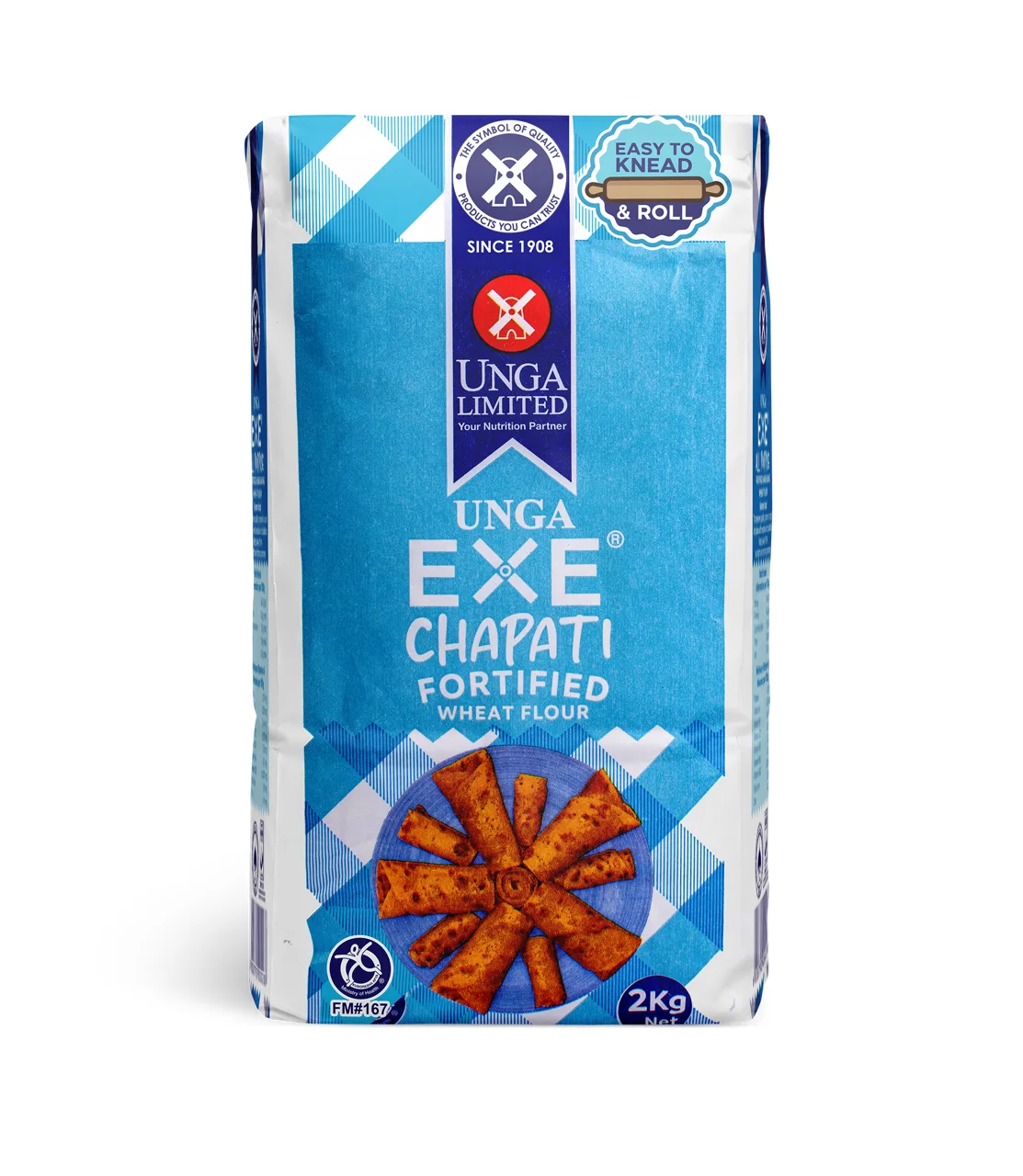 EXE Chapati fortified wheat flour, 2 kg packs