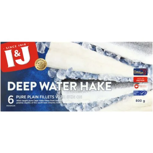 I&J deep water hake fillets 800 g