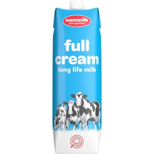 Nammilk long-life full cream milk 1 L, pack of 6