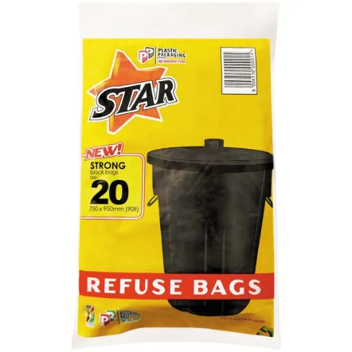 Star black refuse bags, 20