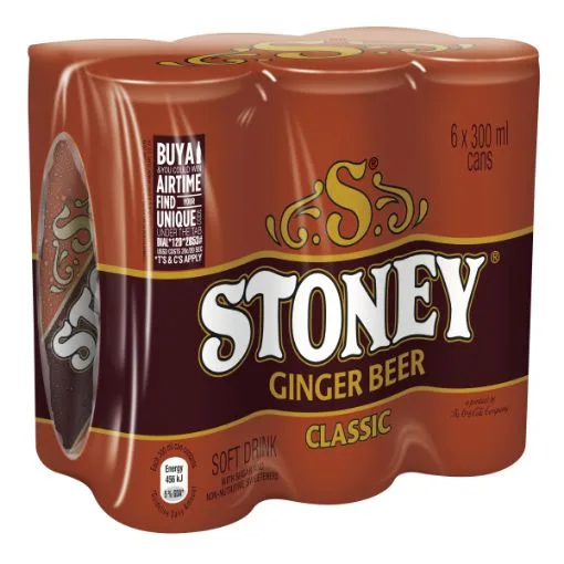 Stoney ginger beer cans 300 ml, pack of 6