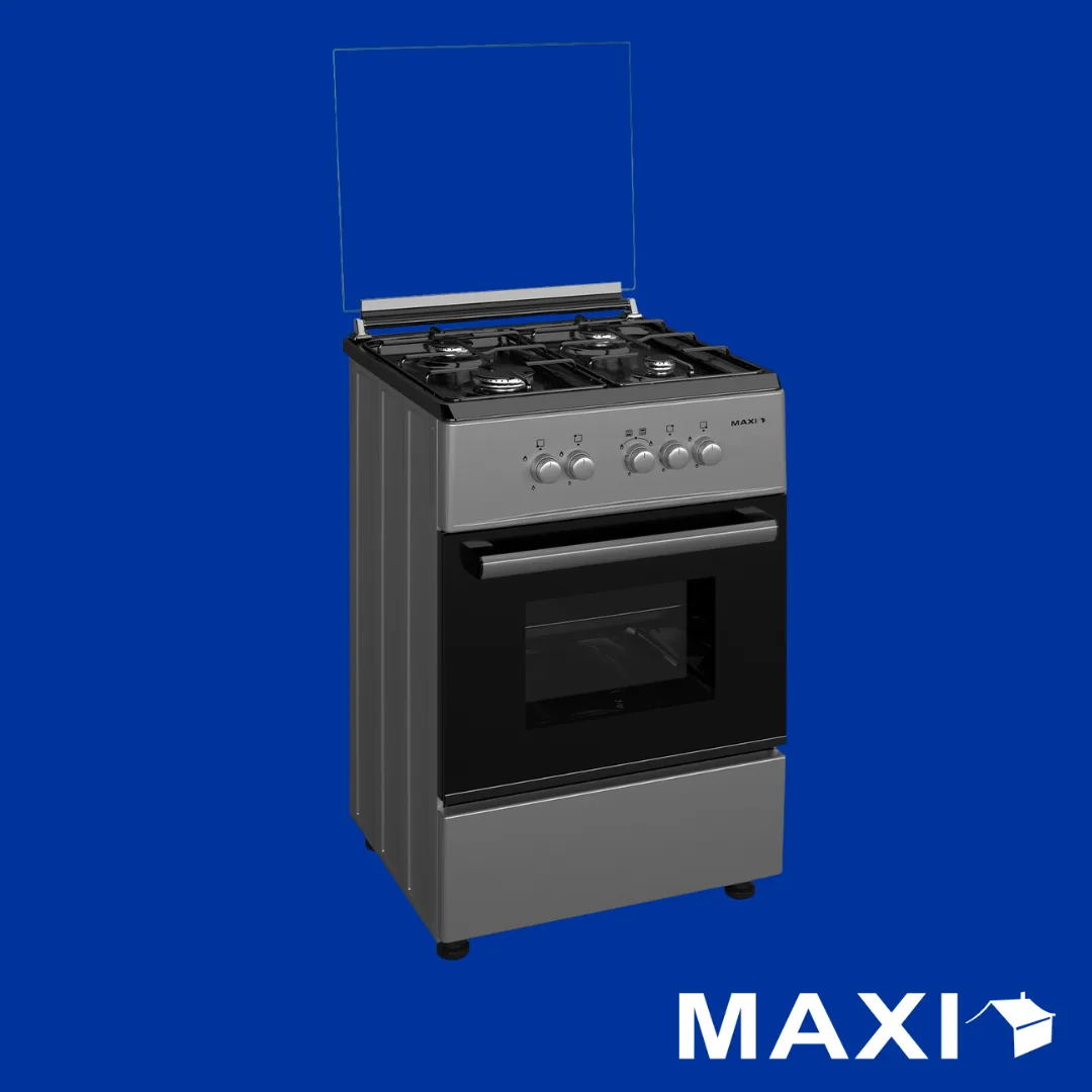 Maxi 60 x 60 cm 4-burner gas cooker with oven