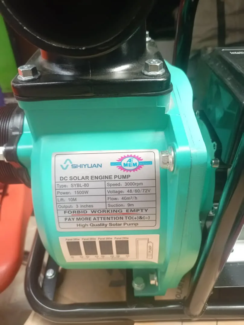 Solar surface irrigation pump, 2 HP