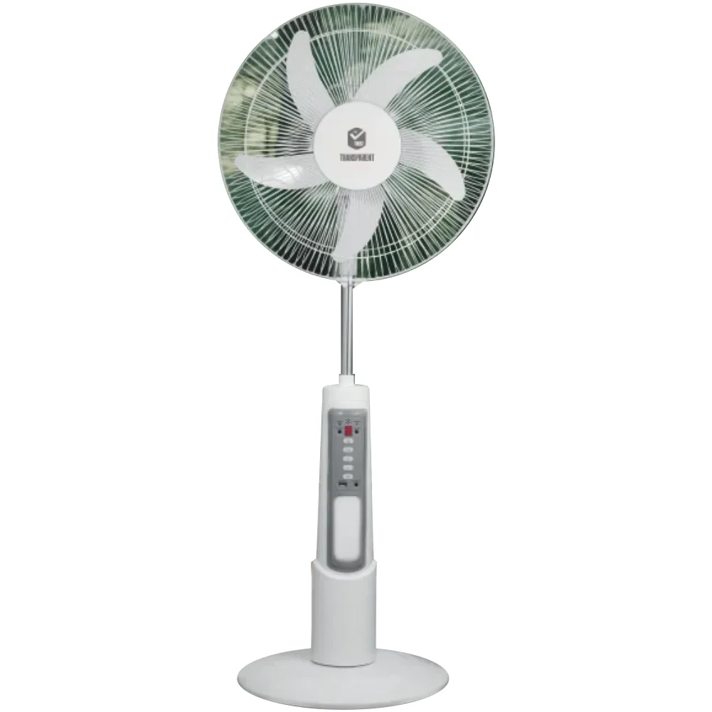 Transparent 16-inch solar rechargeable fan (RFS1602)