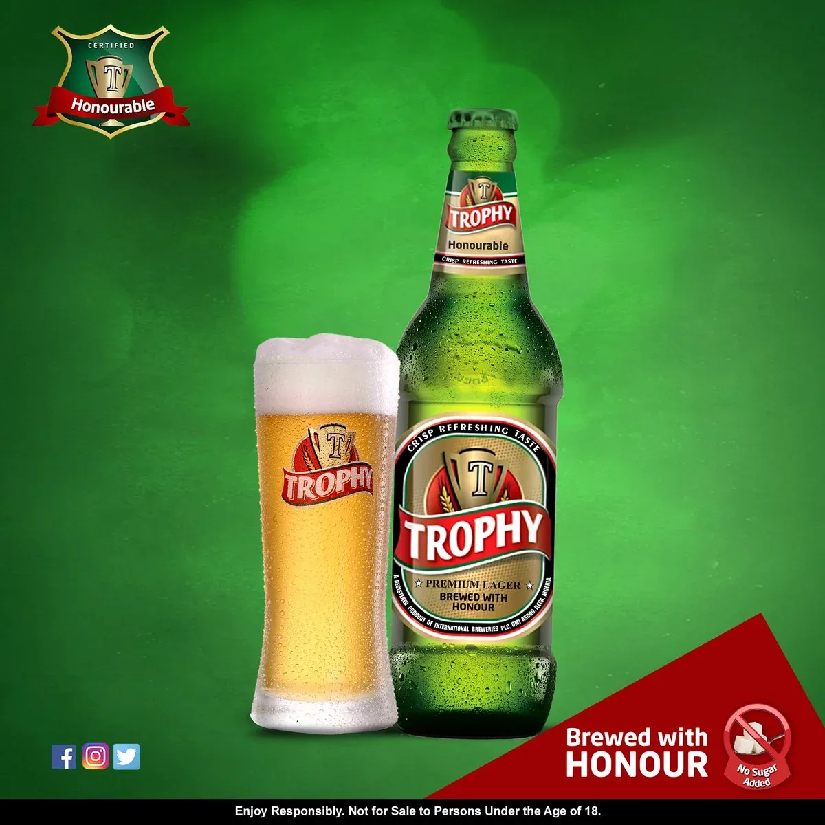 Trophy lager, 60 cl bottle