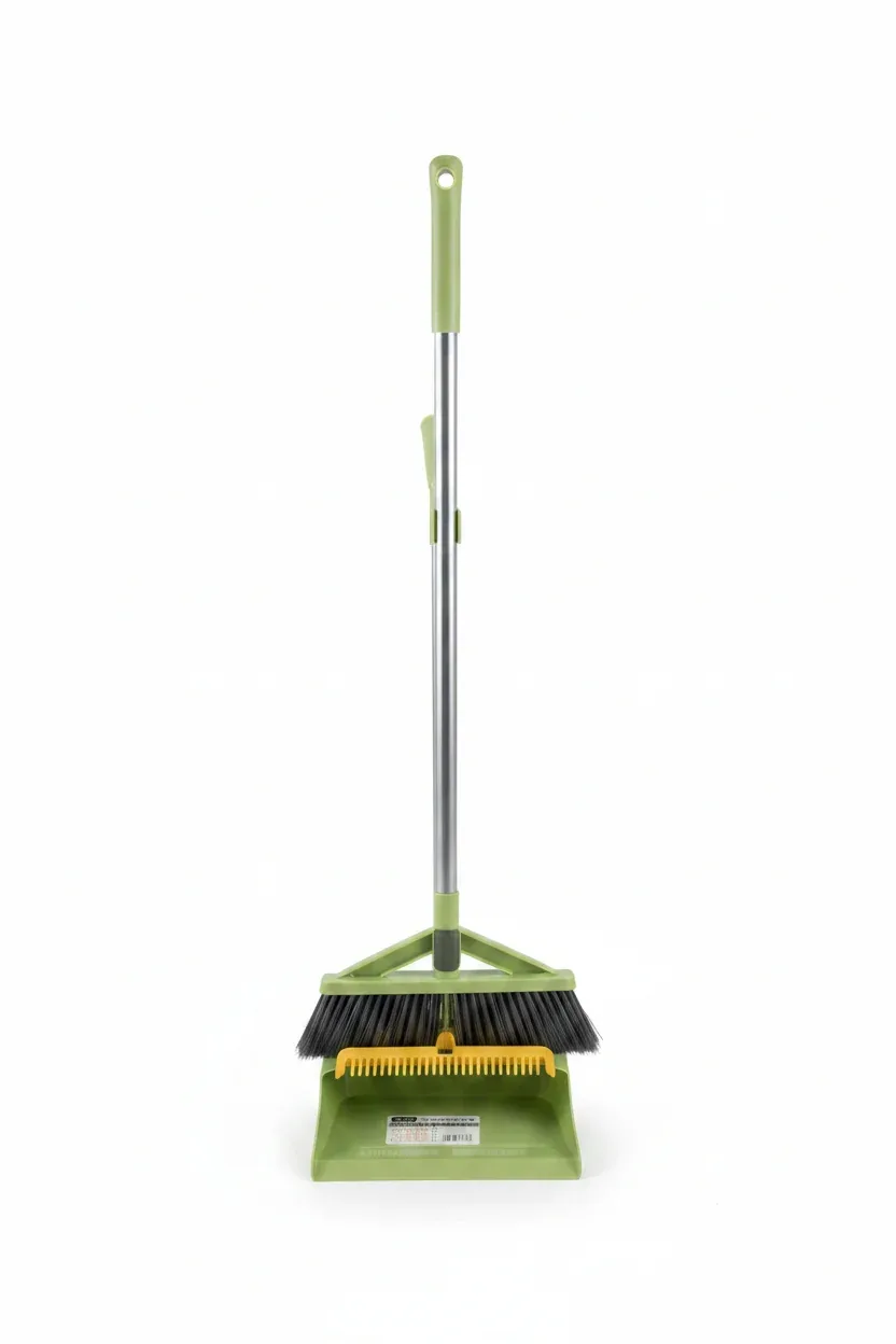 Upright Broom and Dustpan Set with Scraper
