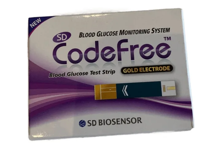 SD CodeFree blood glucose test strips, 2 x 25