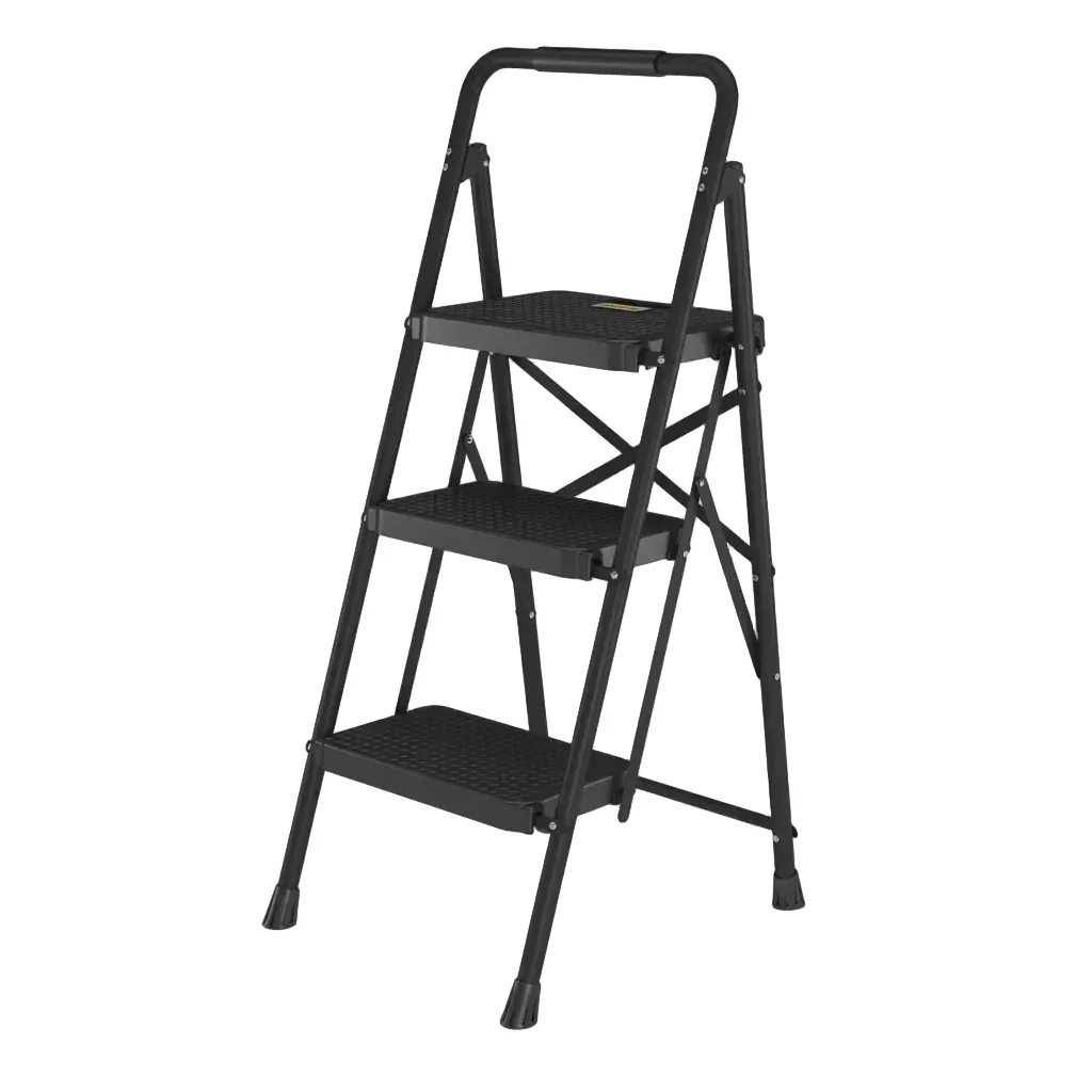 Folding 3-Step Steel Ladder