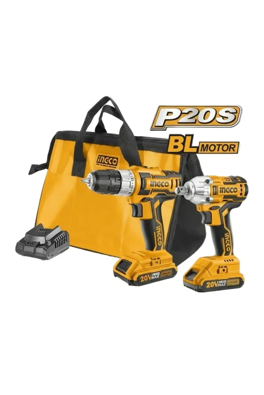 INGCO 20 V combo kit, drill driver and brushless impact wrench