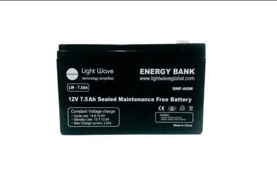 Lightwave 12 V 7.5 Ah UPS battery