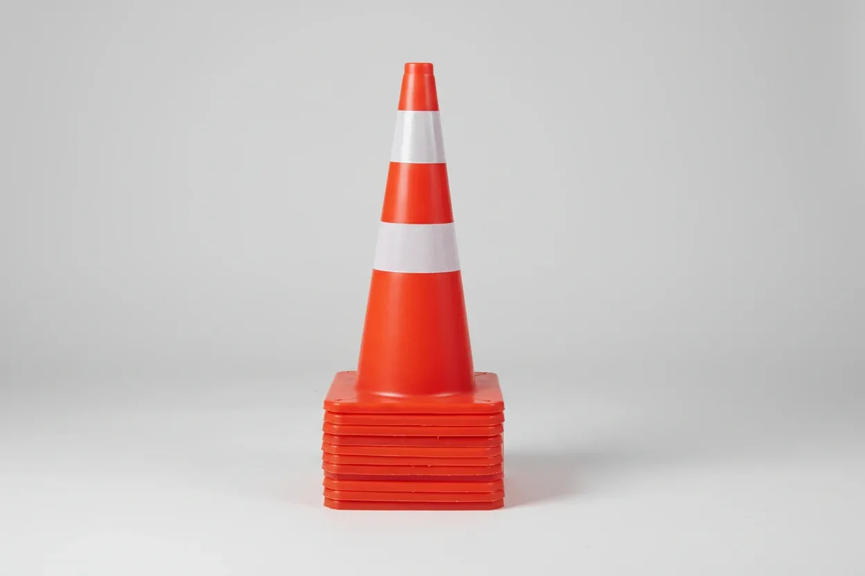 Reflective orange traffic cone 75 cm