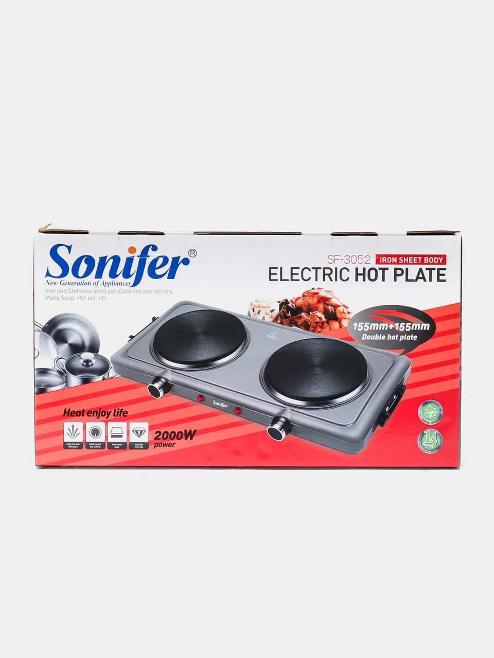 Sonifer double electric hot plate 2,000 W SF-3052