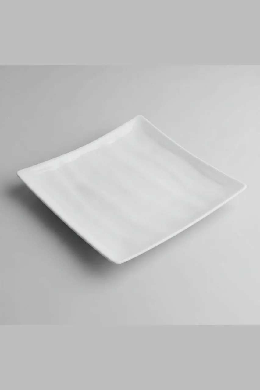 White Square Ceramic Dinner Plate