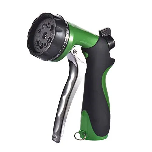 Garden hose nozzle with 7 spray patterns