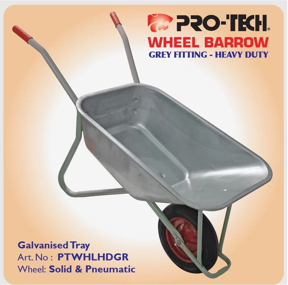 Pro-Tech wheelbarrow, galvanised tray