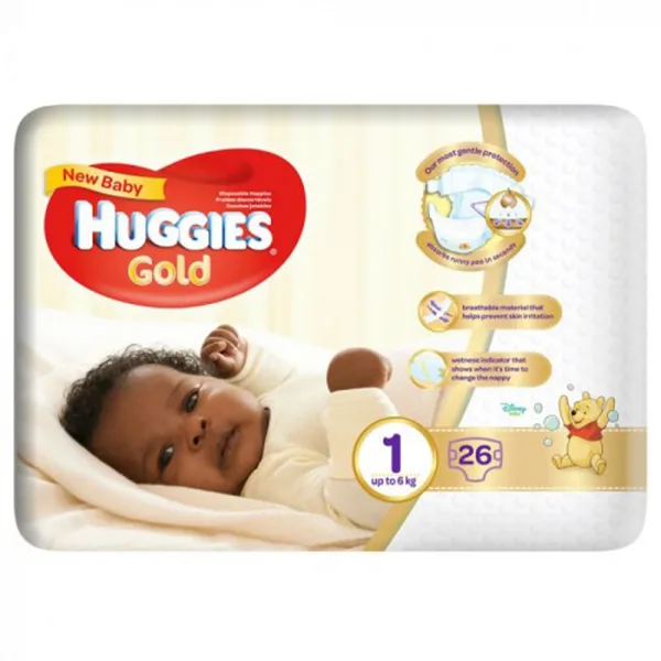 Nepi za Huggies za watoto wachanga hadi kilo 6, vipande 26