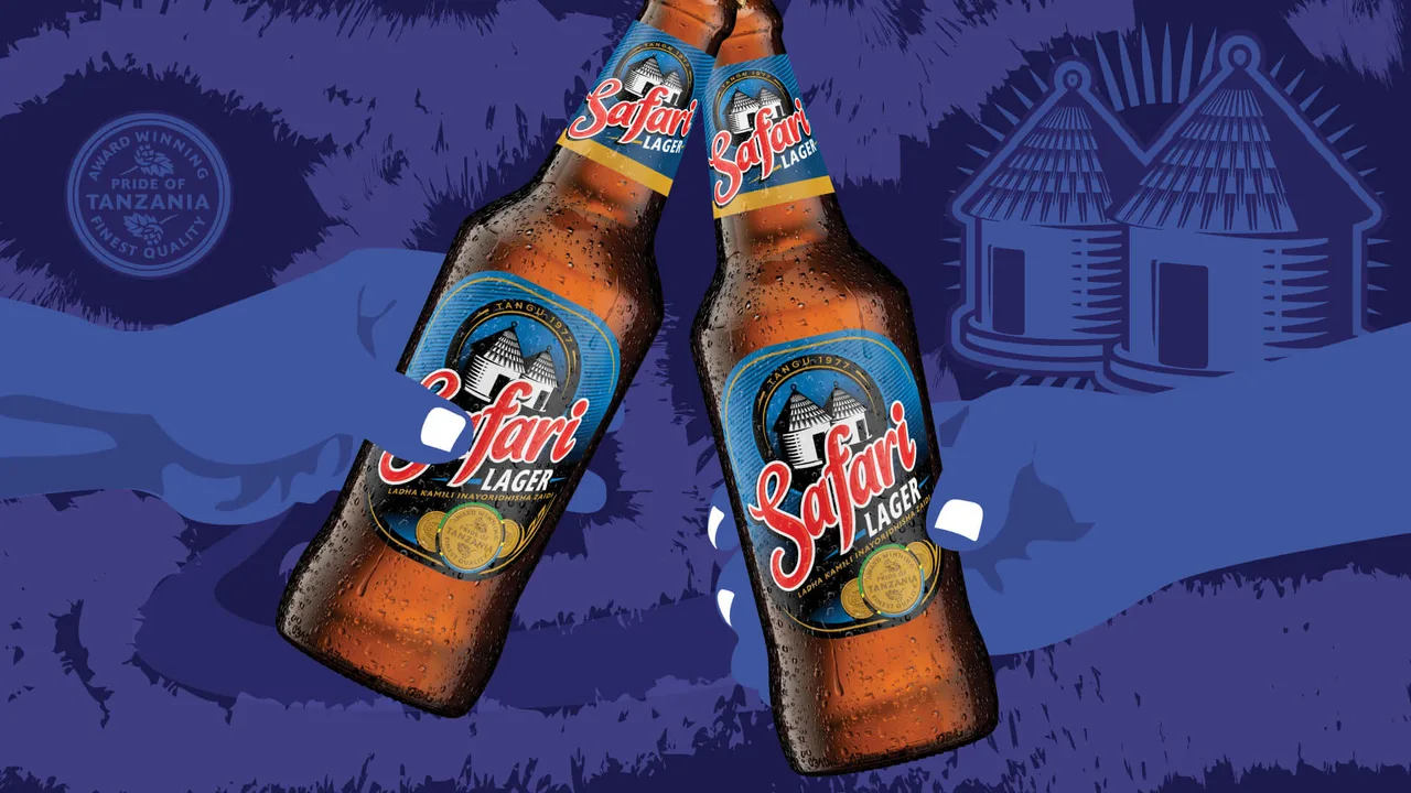 Bia ya Safari Lager chupa ya ml 500