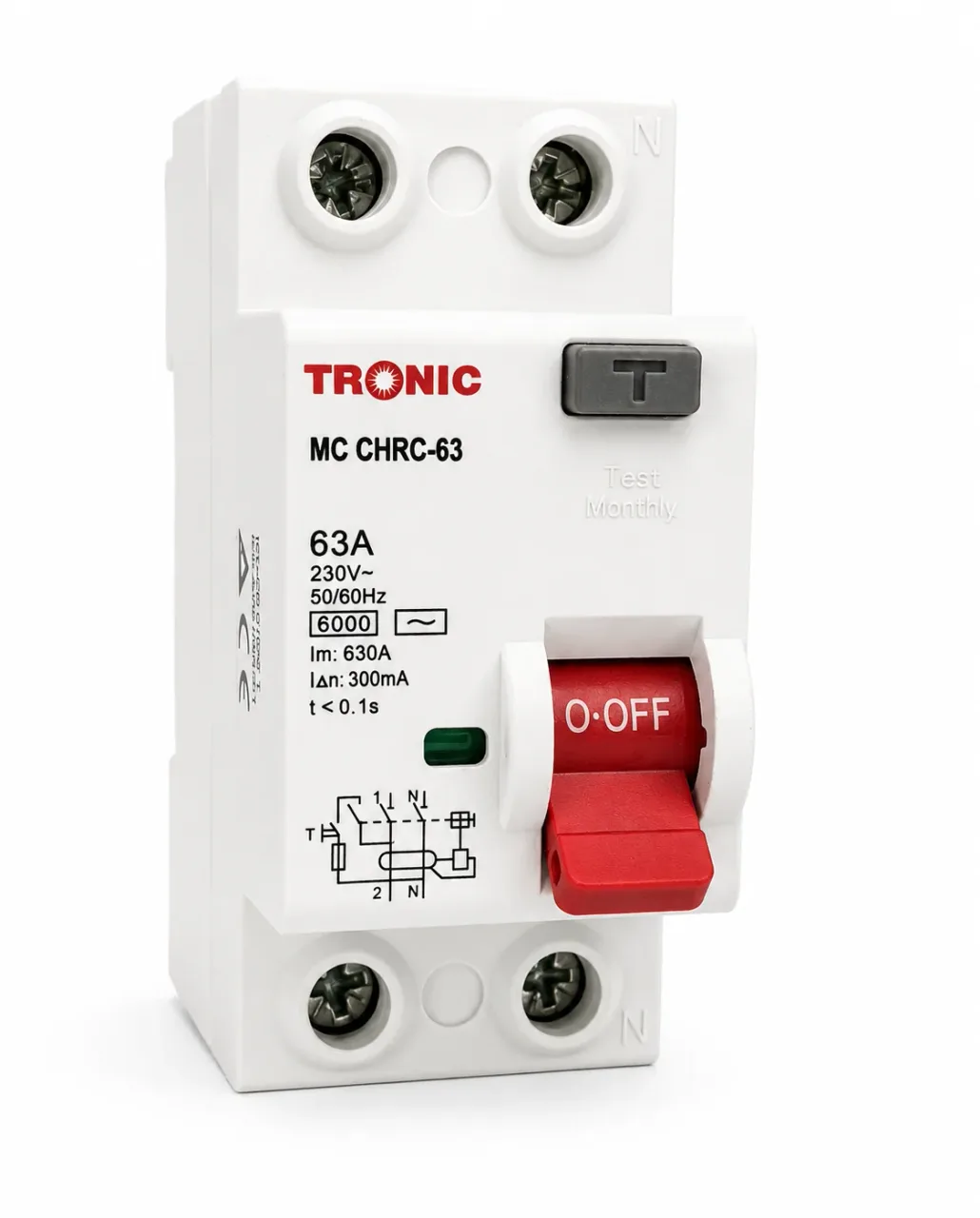 Kinga ya umeme kuvuja Tronic RCCB A 63, pole 2, mA 300