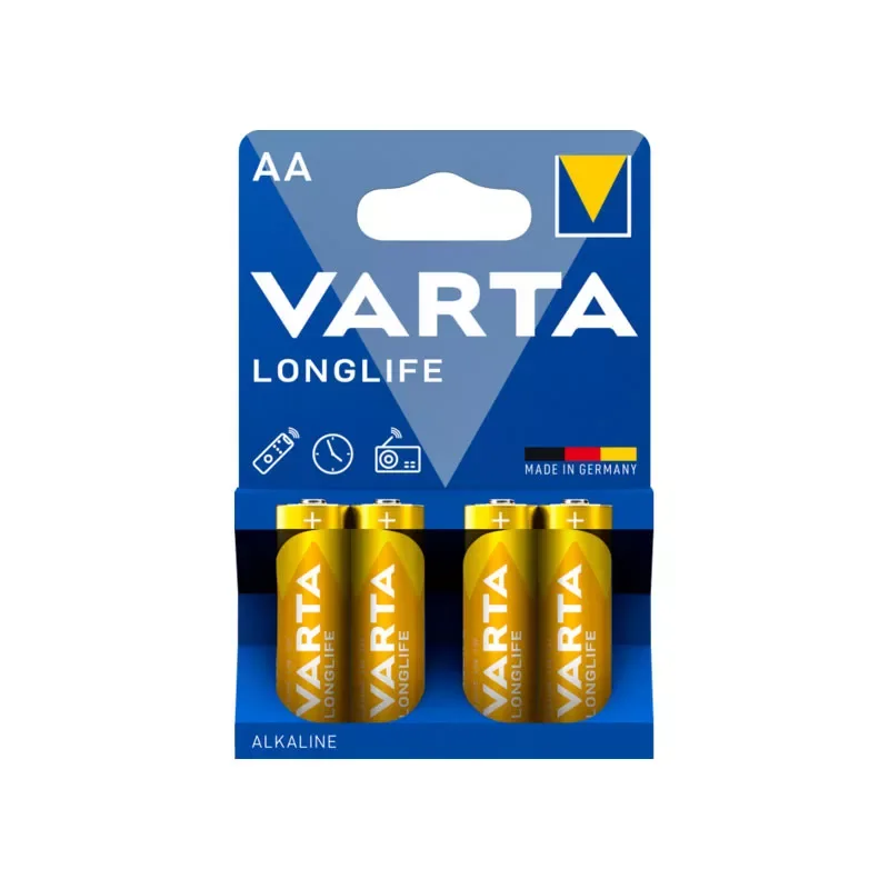 Betri za alkaline Varta Longlife AA, pakiti ya 4