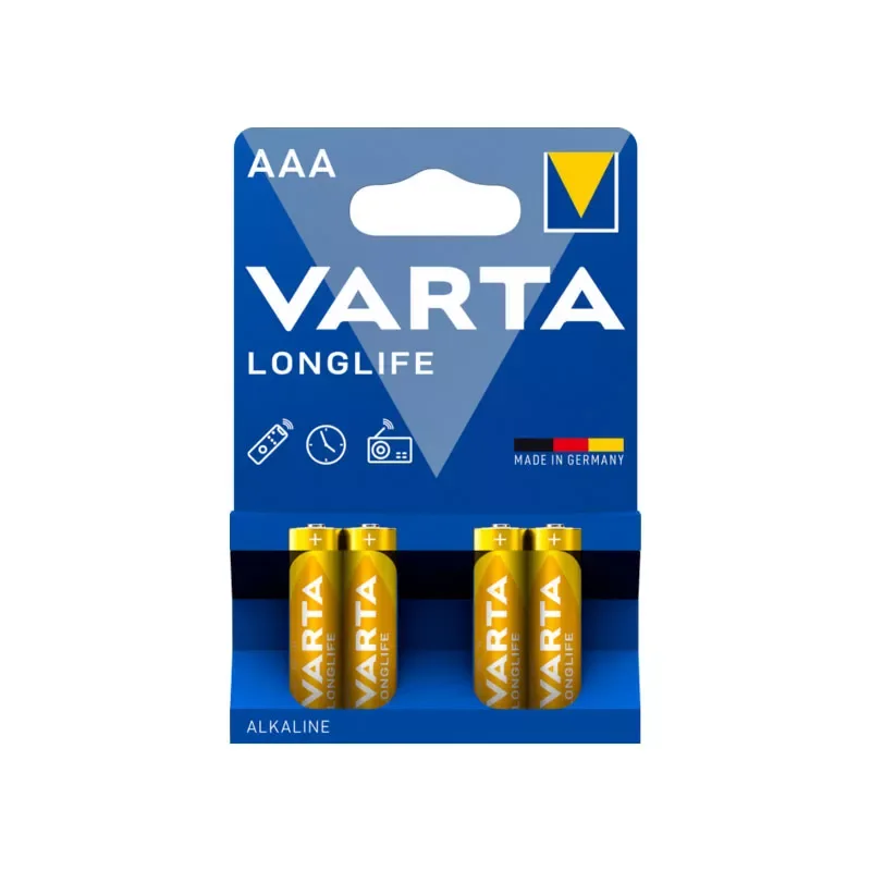 Betri za alkaline Varta Longlife AAA, pakiti ya 4
