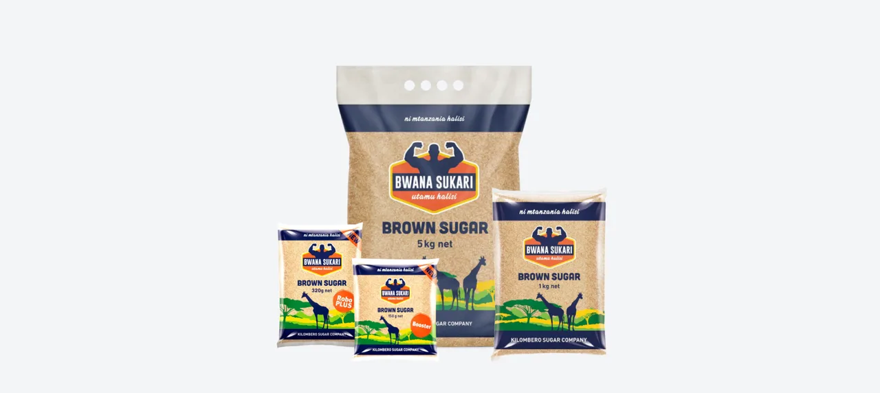 Bwana Sukari brown sugar, 5, 25 and 50 kg bags