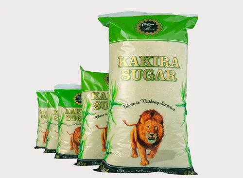 Kakira cane sugar, sachets to 50 kg bags