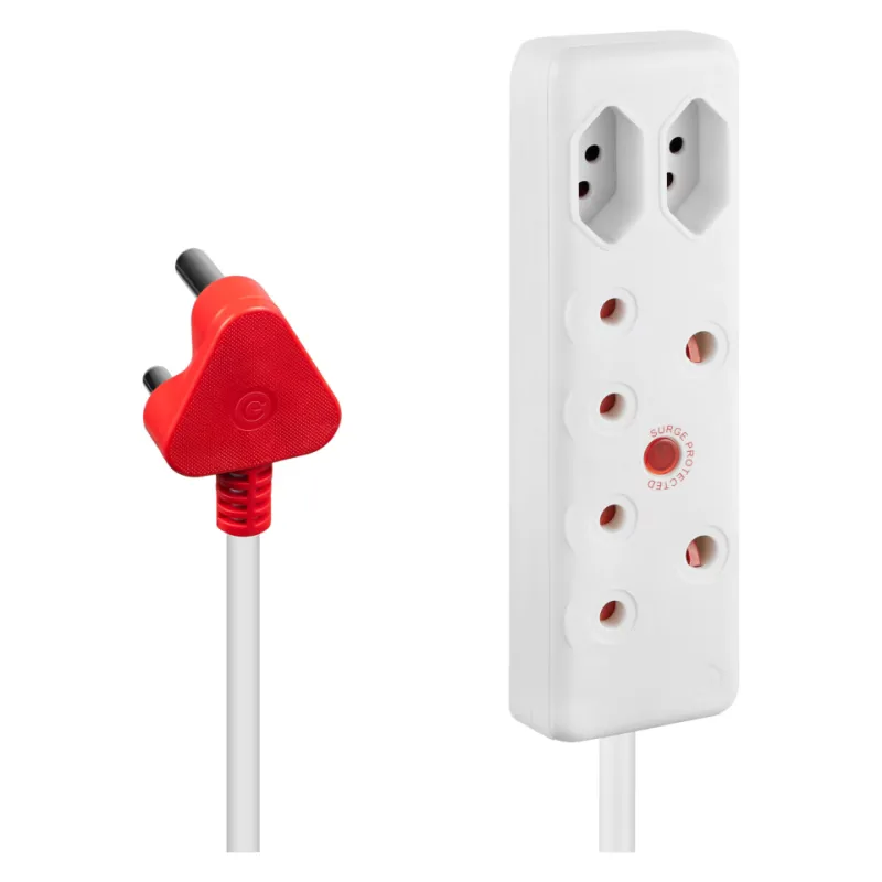 Ellies 4-way surge-protected extension lead, 5 m
