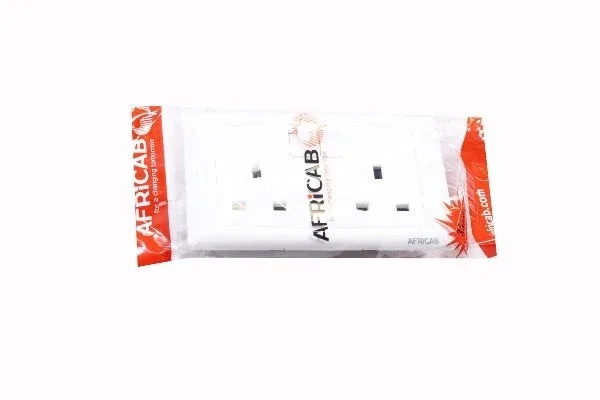 Africab double socket outlet, 13 A, PVC (EL8613SD)