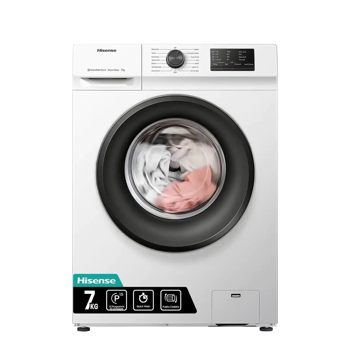 Hisense 7 kg QuickClean front-load washing machine (WFVC7012E)