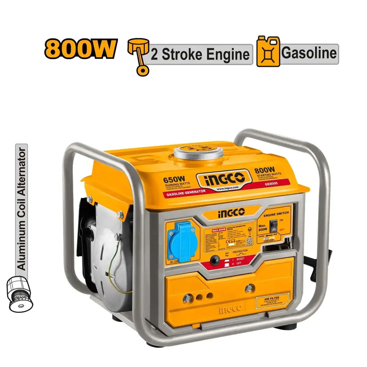 INGCO 0.8 kW petrol generator (GE8005)