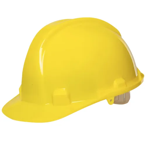 Builders safety hard hat, yellow, 6-point harness