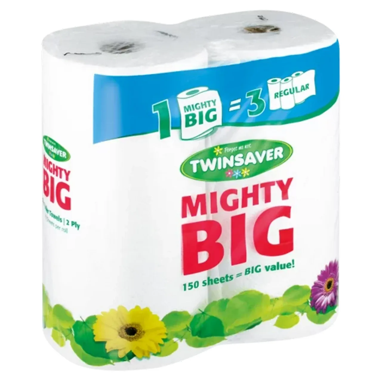 Twinsaver Mighty Big kitchen towel, 2 rolls