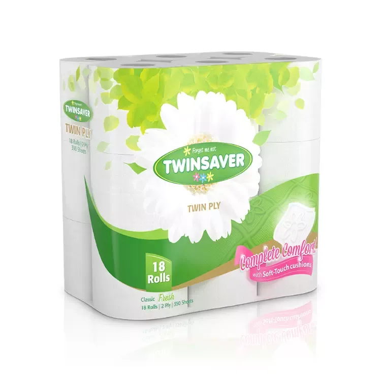 Twinsaver 2 ply toilet paper, 18 rolls