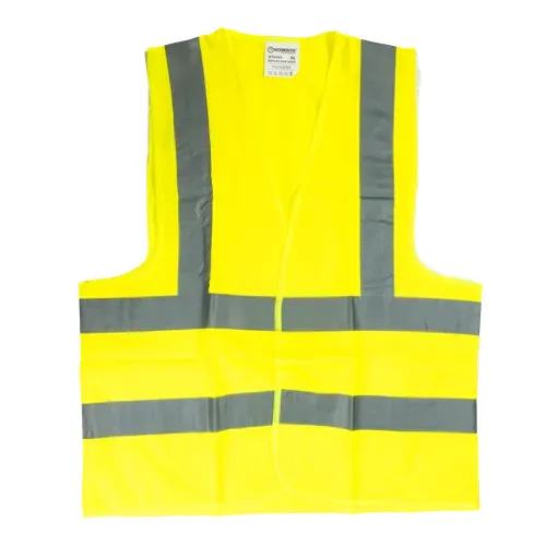 Worksite reflective safety vest, yellow, large