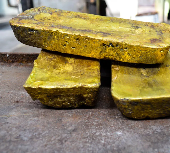 Refined gold, 99.5% and above