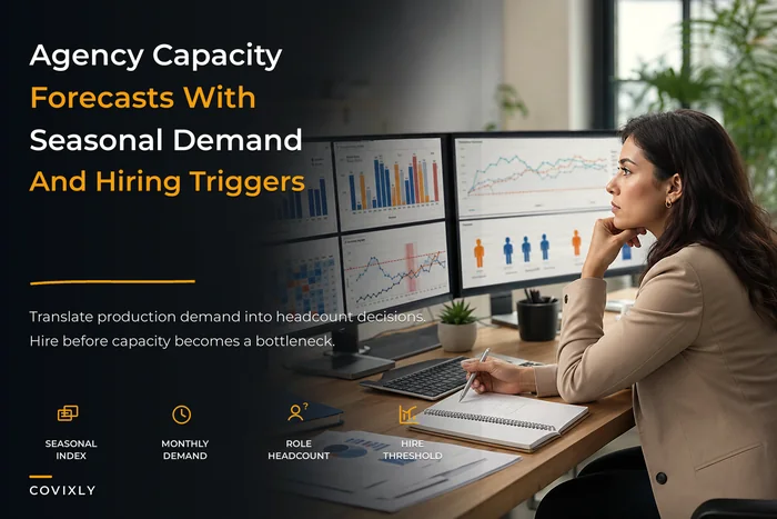 Capacity planning for agencies: a forecasting model with seasonality and hiring triggers