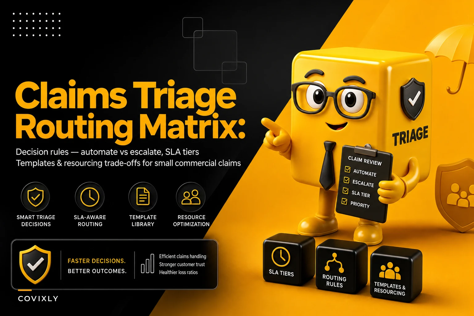 Claims triage matrix for high-volume small commercial claims: routing rules and SLA tiers