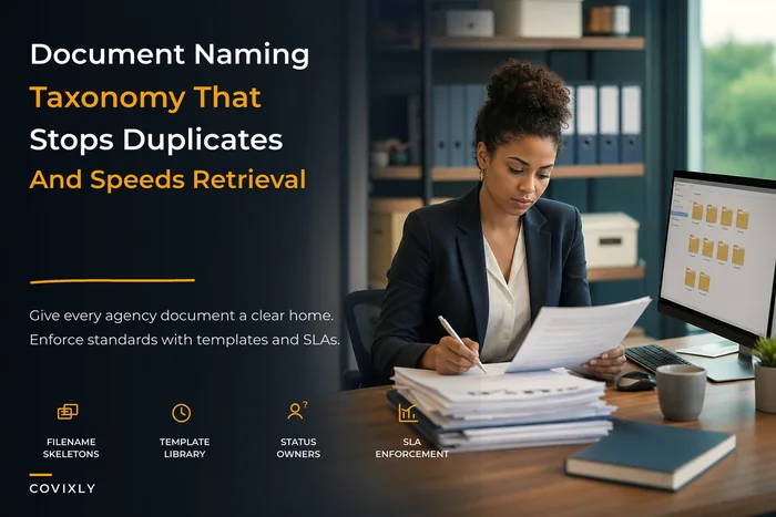 Standards for documents: naming taxonomy, template library and enforcement rules for agencies