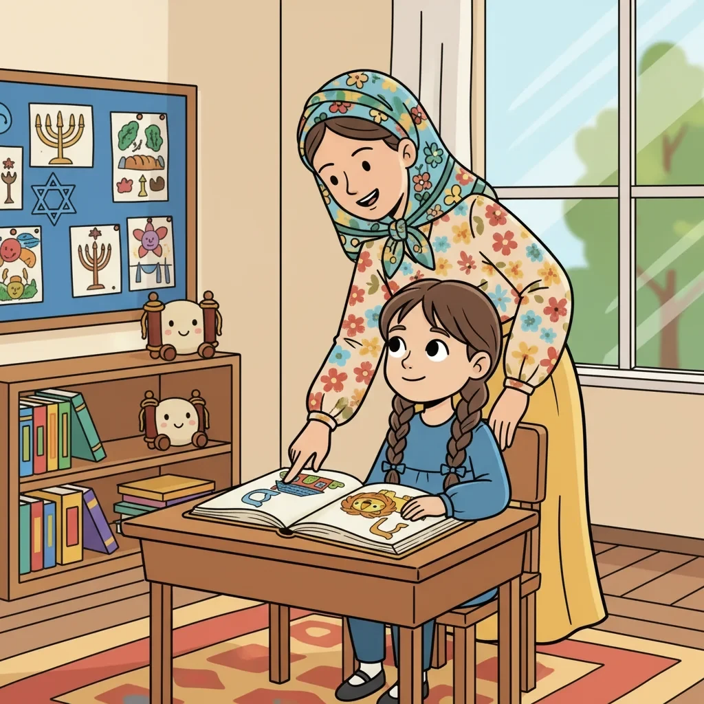 רות לומדת לקרוא — איור לעמוד 2