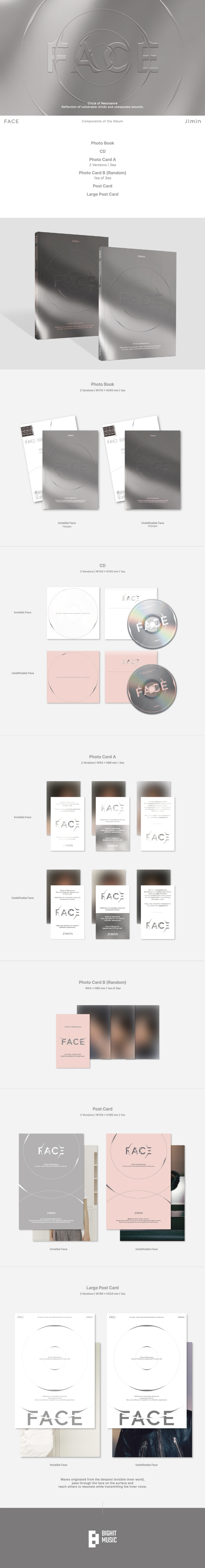 Jimin (BTS) - [Face] (Set) + [Face] (Weverse Albums ver) with weverse gift