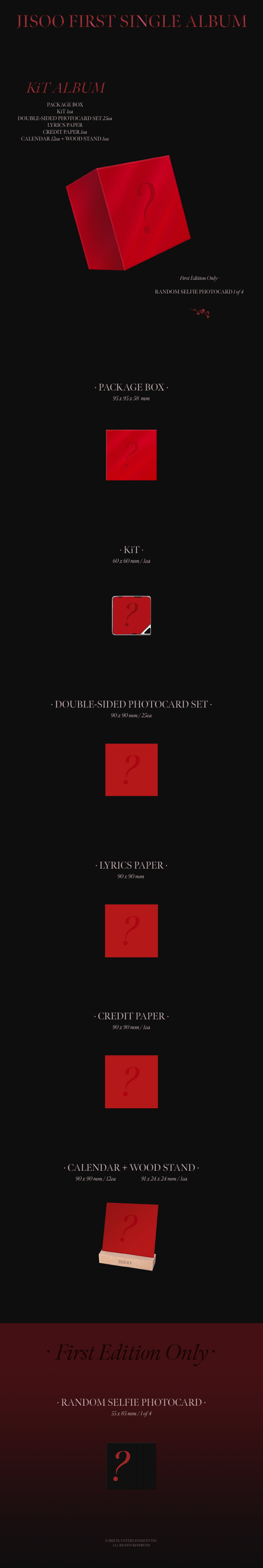 JISOO BLACKPINK  1st Single FIRST SINGLE ALBUM Kit Album ver and Photocard