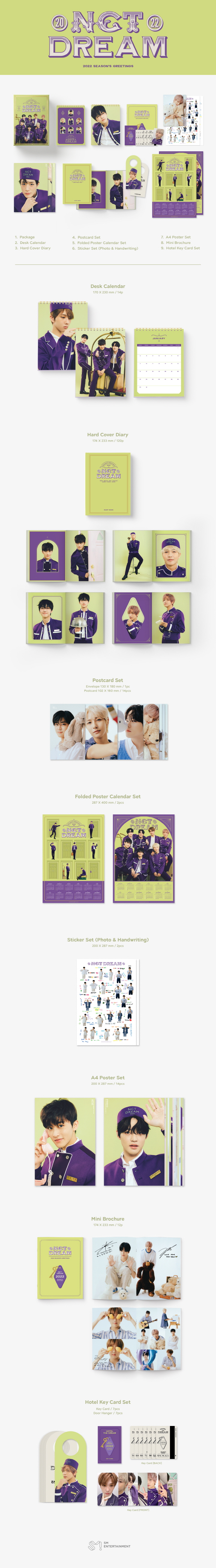 NCT DREAM  2022 NCT DREAM 2022 SEASONS GREETINGS  and  PHOTOCARD Set