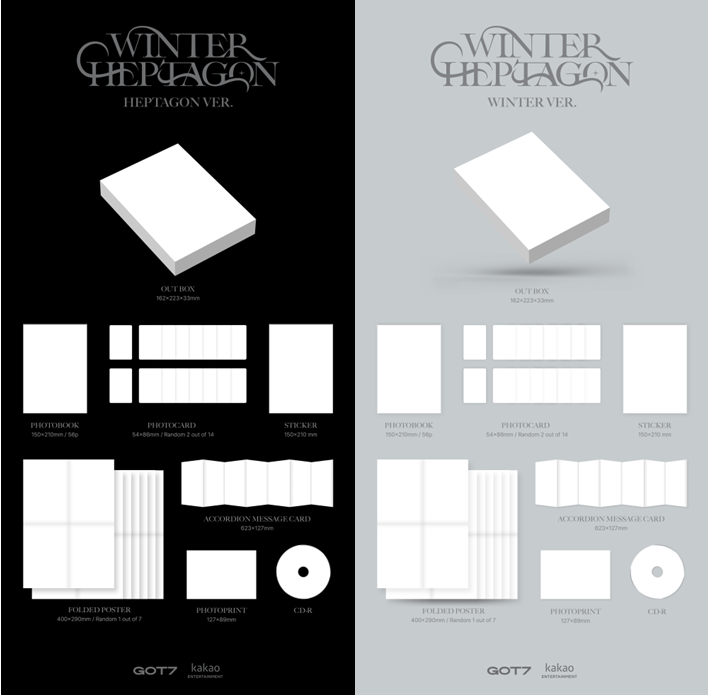 GOT7 MINI ALBUM WINTER HEPTAGON WINTER VER/ HEPTAGON VER Random ver