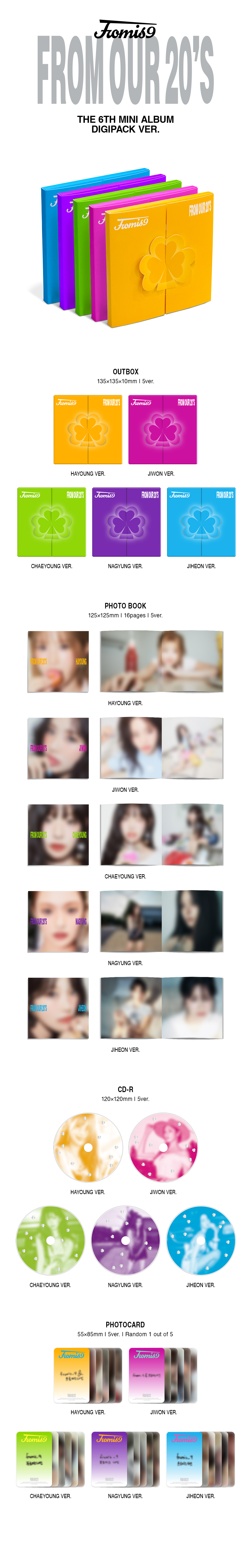 FROMIS_9 6TH MINI ALBUM FROM OUR 20’S DIGIPACK VER 5types Random Ver
