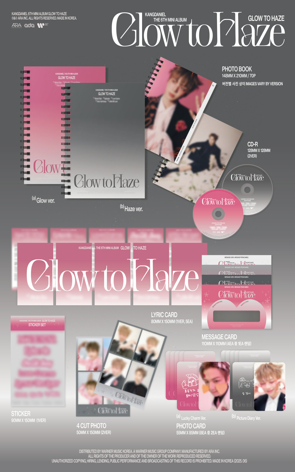 KANG DANIEL 6TH MINI ALBUM Glow to Haze Photo Book Ver Glow ver Haze ver 2types Random Ver