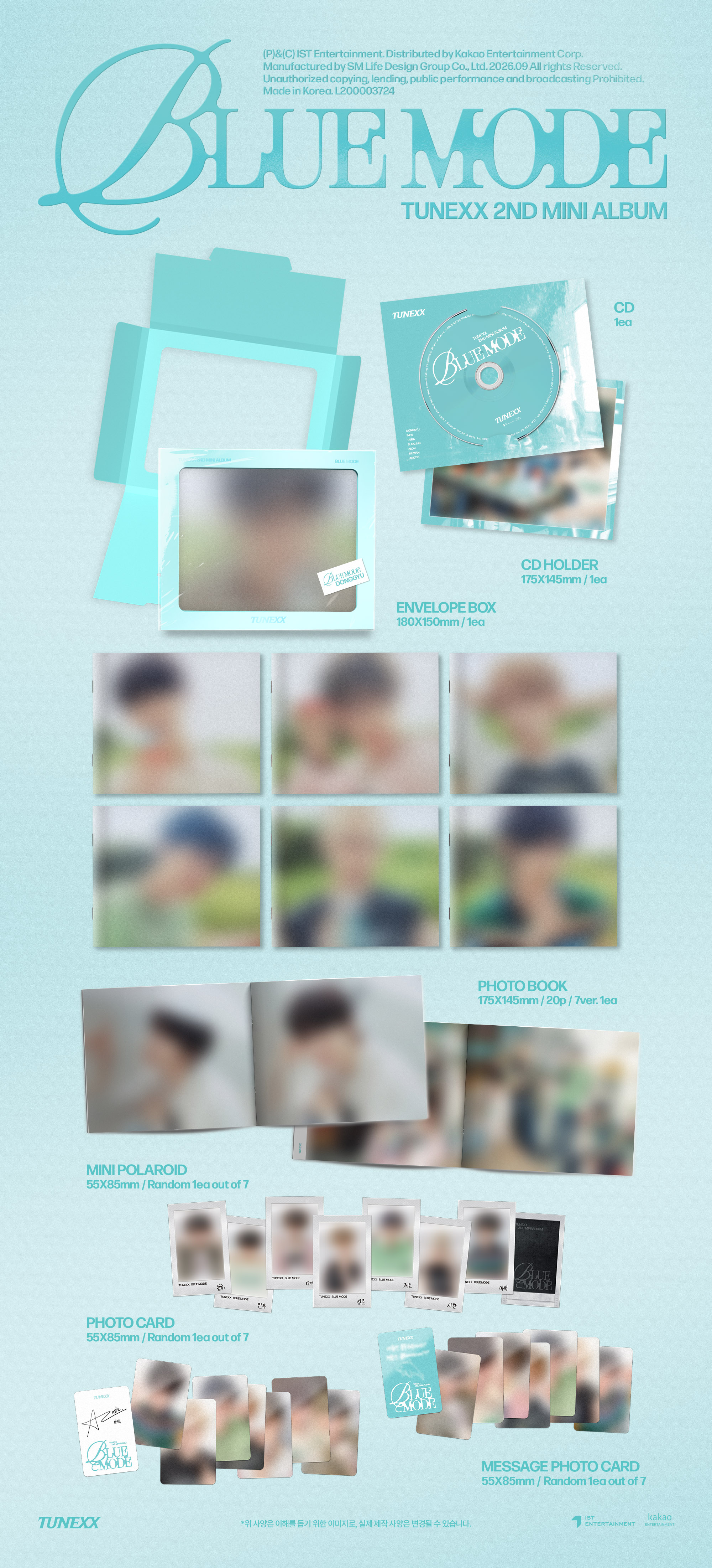 TUNEXX - 2ND MINI ALBUM [BLUE MODE] (INDIVIDUAL MODE Version.) (7types Random Version.)