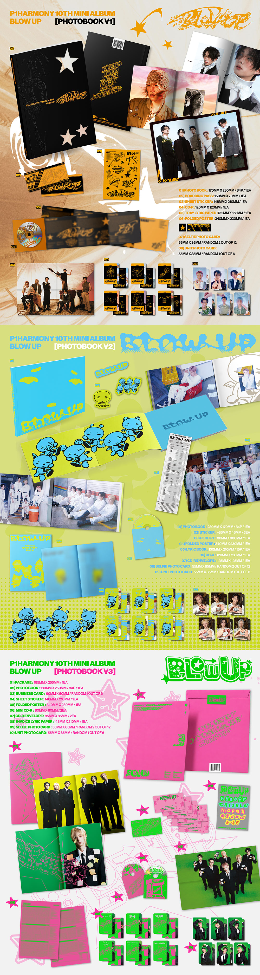P1Harmony  10th Mini Album BLOW UP Photobook Ver 3types Random Ver