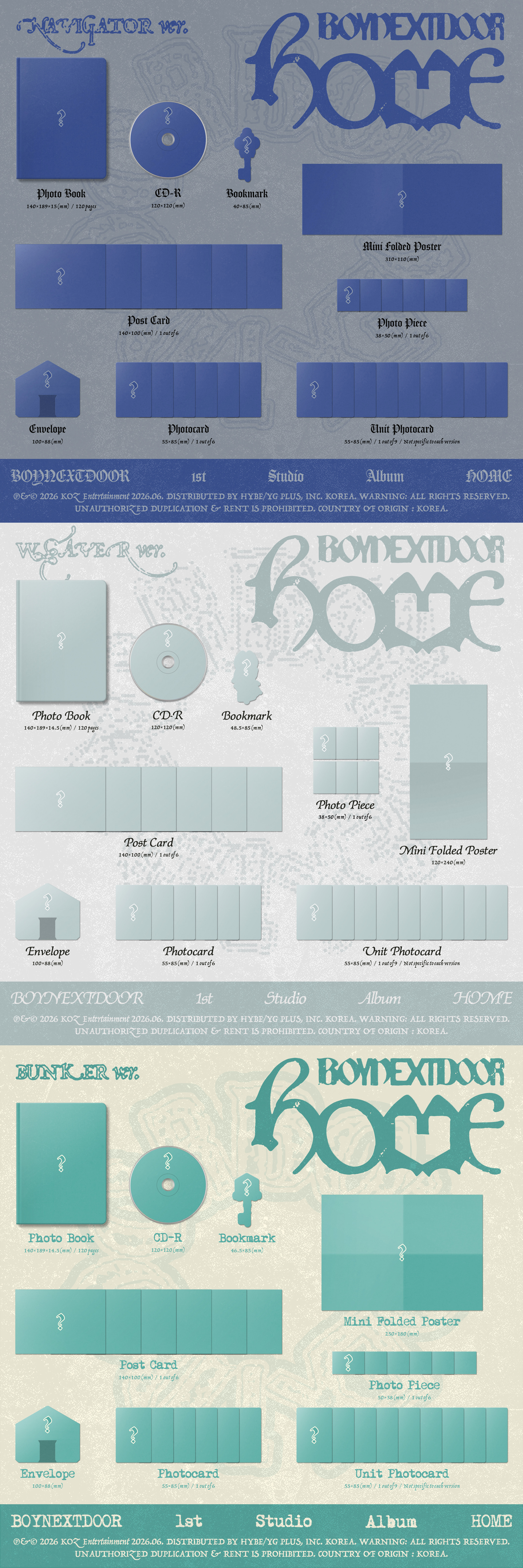 BOYNEXTDOOR - 1st Studio Album [HOME] (3types Random Version.)