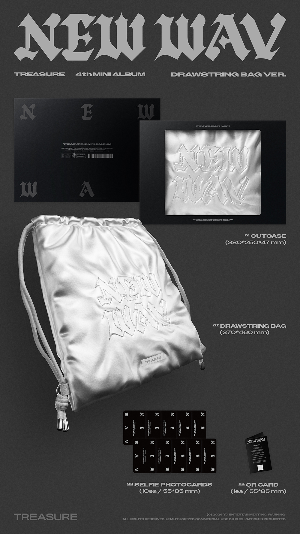 TREASURE  4th MINI ALBUM NEW WAV DRAWSTRING BAG VER Limited Edition