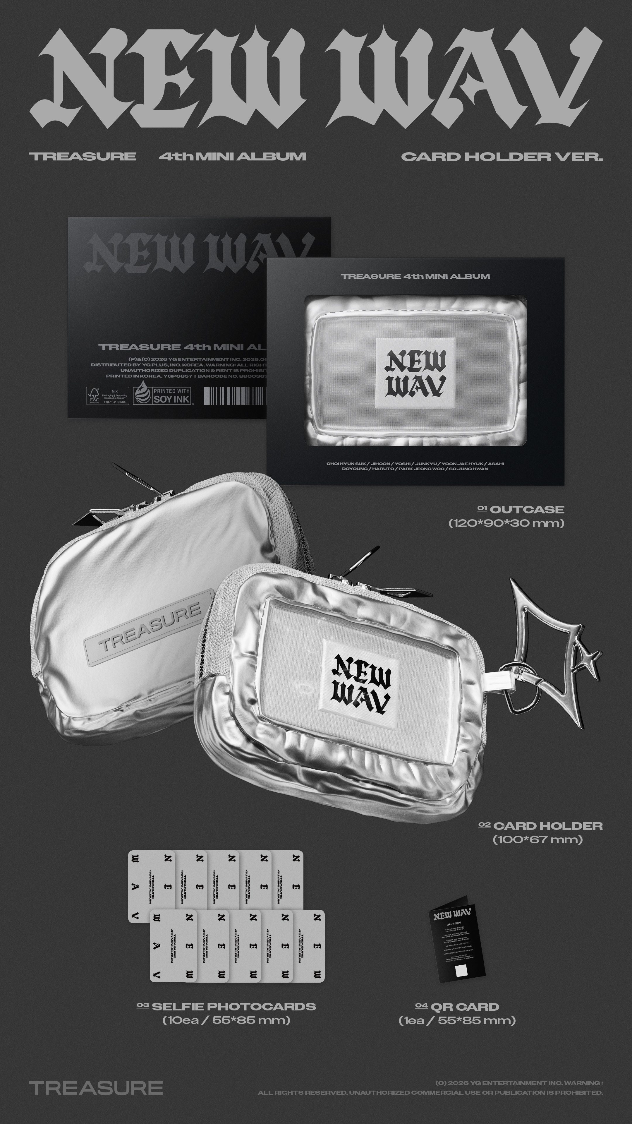 TREASURE  4th MINI ALBUM NEW WAV CARD HOLDER VER Limited Edition